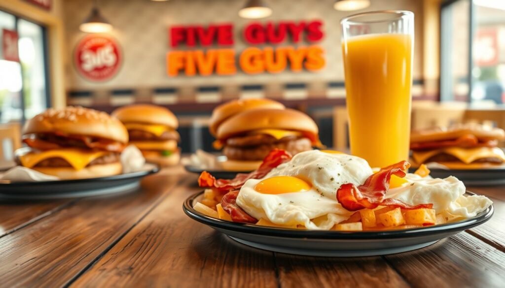 delicious breakfast menu at five guys