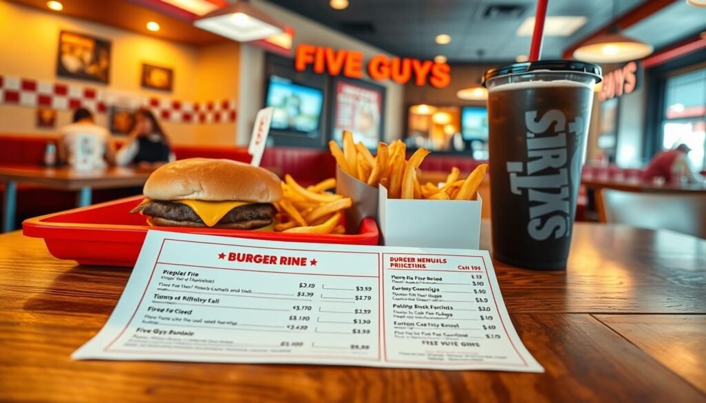 menu prices at five guys