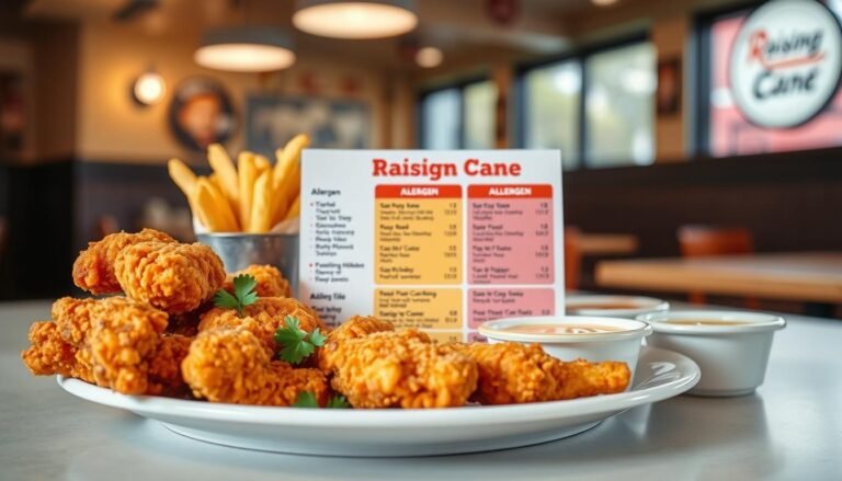 raising cane's allergen menu