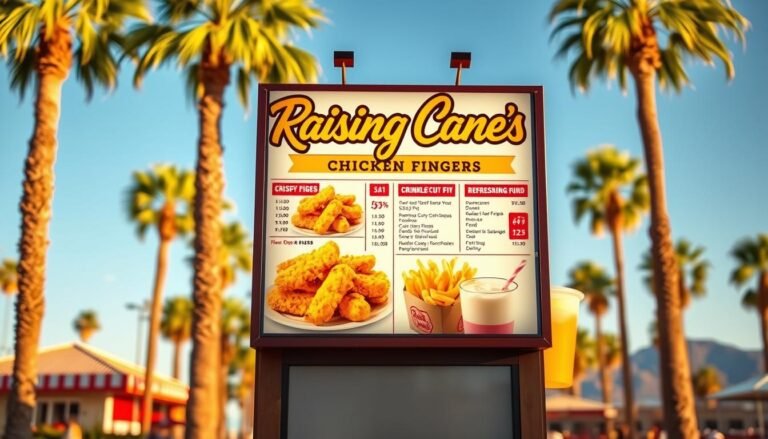 raising cane's chicken fingers palm springs menu