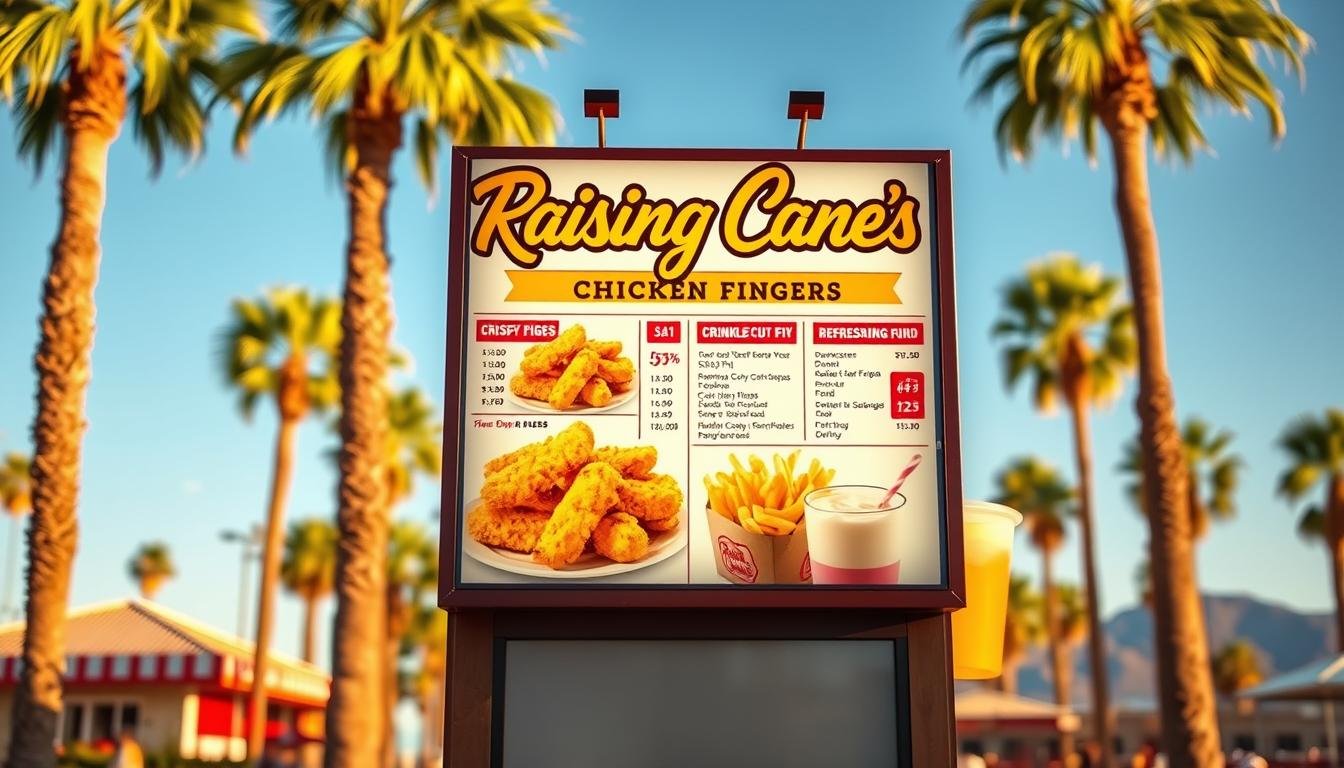raising cane's chicken fingers palm springs menu